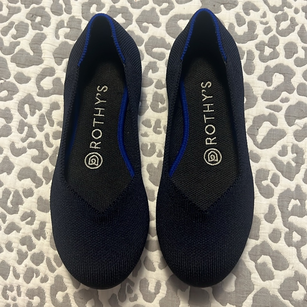 Rothy’s The Flat Round Toe Navy Blue Size 6
